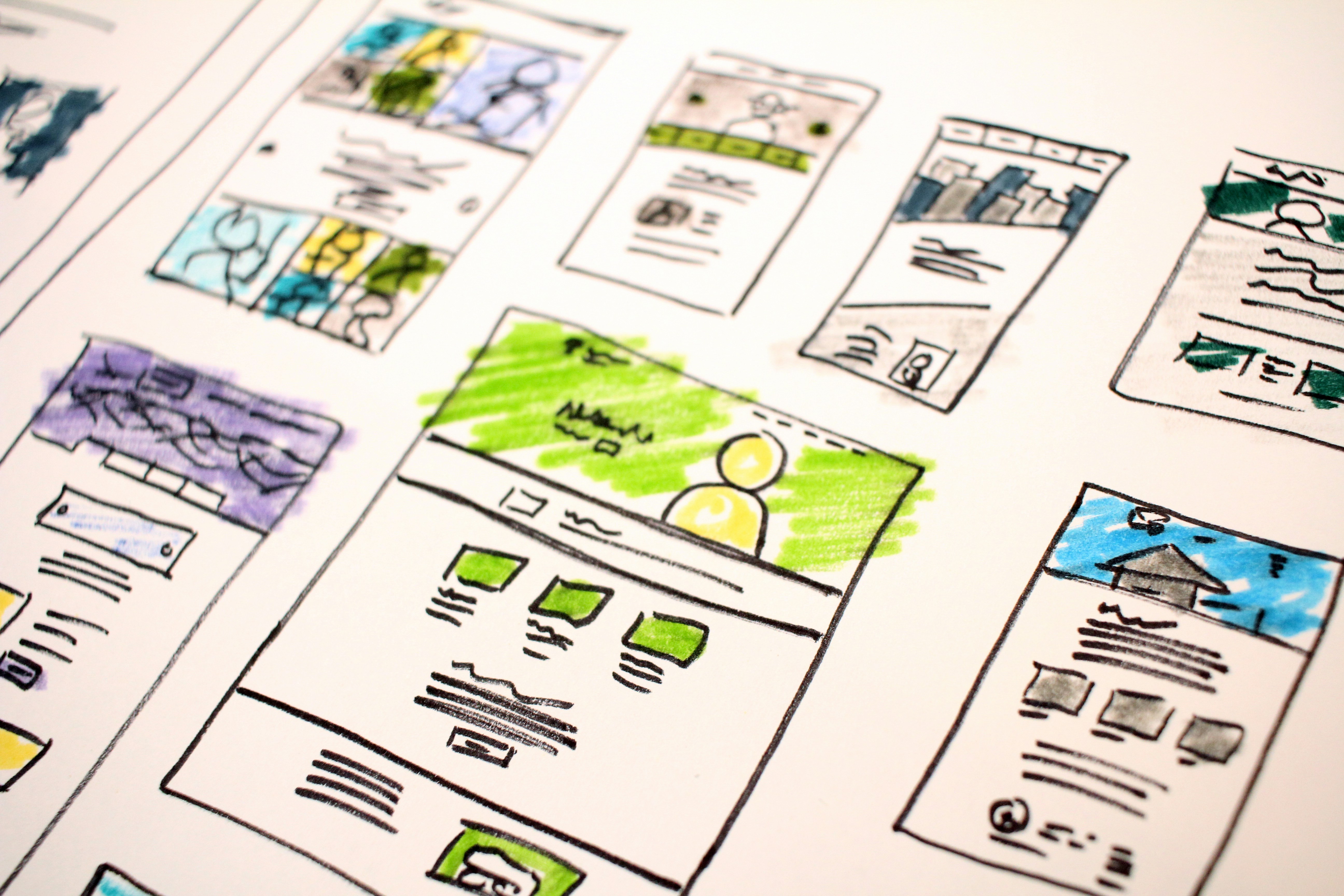 Sketches of website ideas